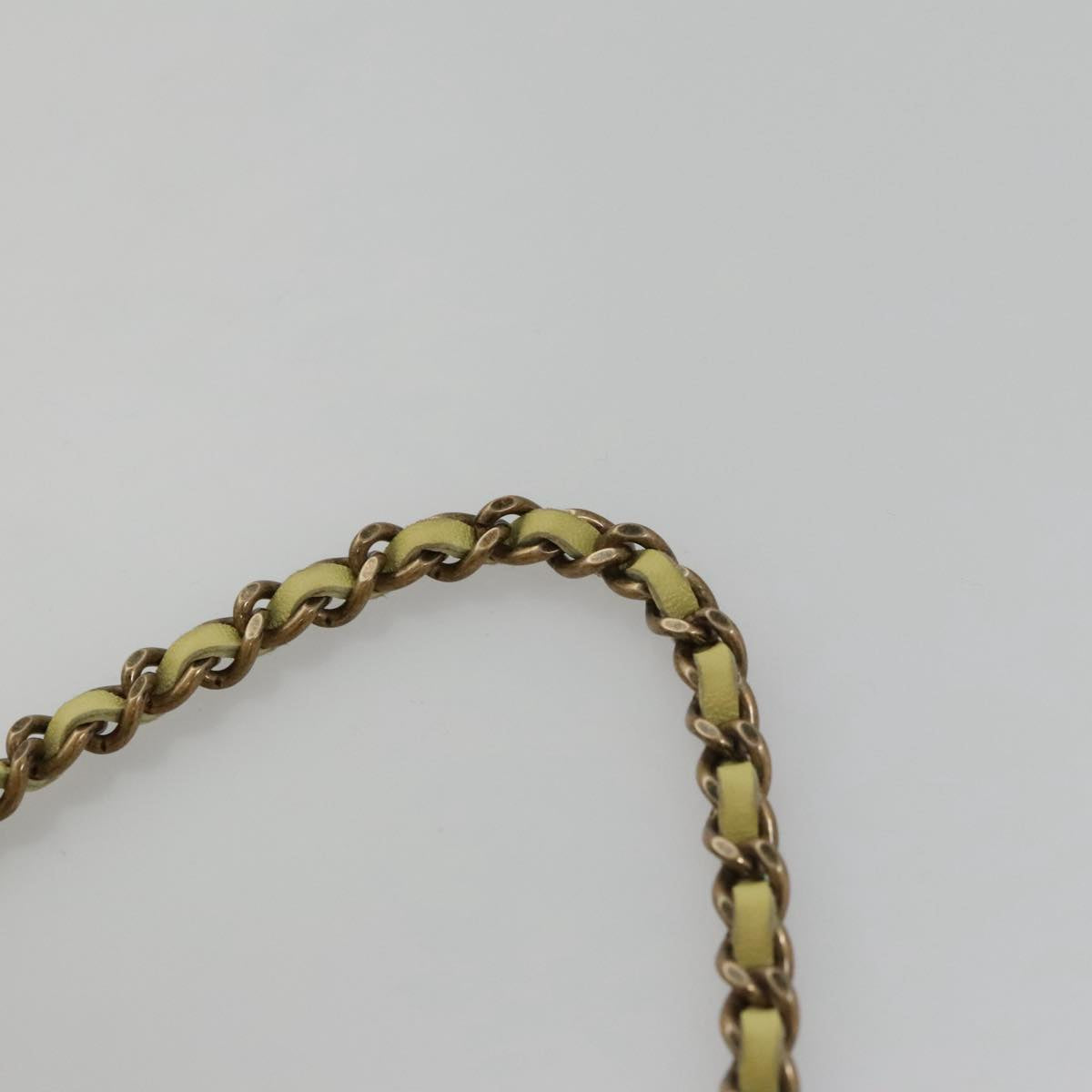 CHANEL Purse Party Bag Satin Yellow CC 103080A