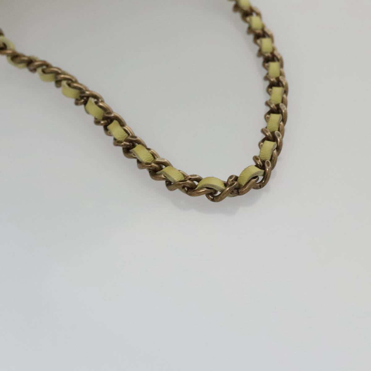 CHANEL Purse Party Bag Satin Yellow CC 103080A