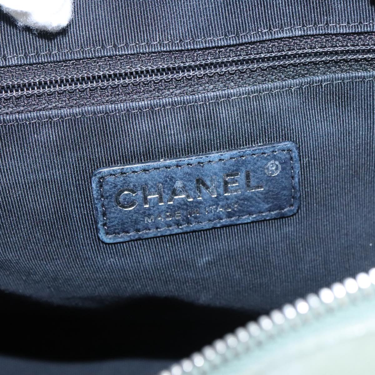 CHANEL Matelasse Chain Shoulder Bag Lamb Skin Green Silver CC 103203