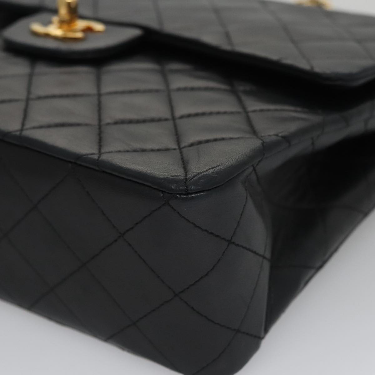 CHANEL Matelasse 25 Chain Valentine Limited Bag Lamb Skin Black CC 103226A