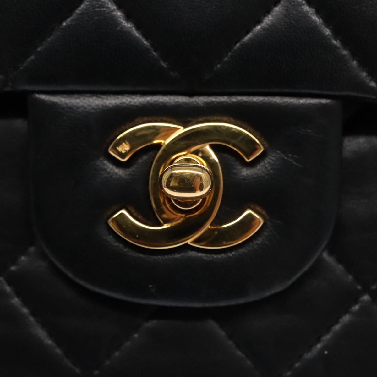 CHANEL Matelasse 25 Chain Valentine Limited Bag Lamb Skin Black CC 103226A