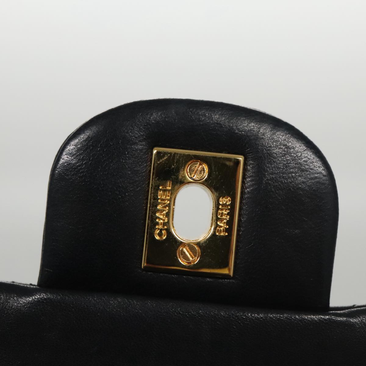 CHANEL Matelasse 25 Chain Valentine Limited Bag Lamb Skin Black CC 103226A