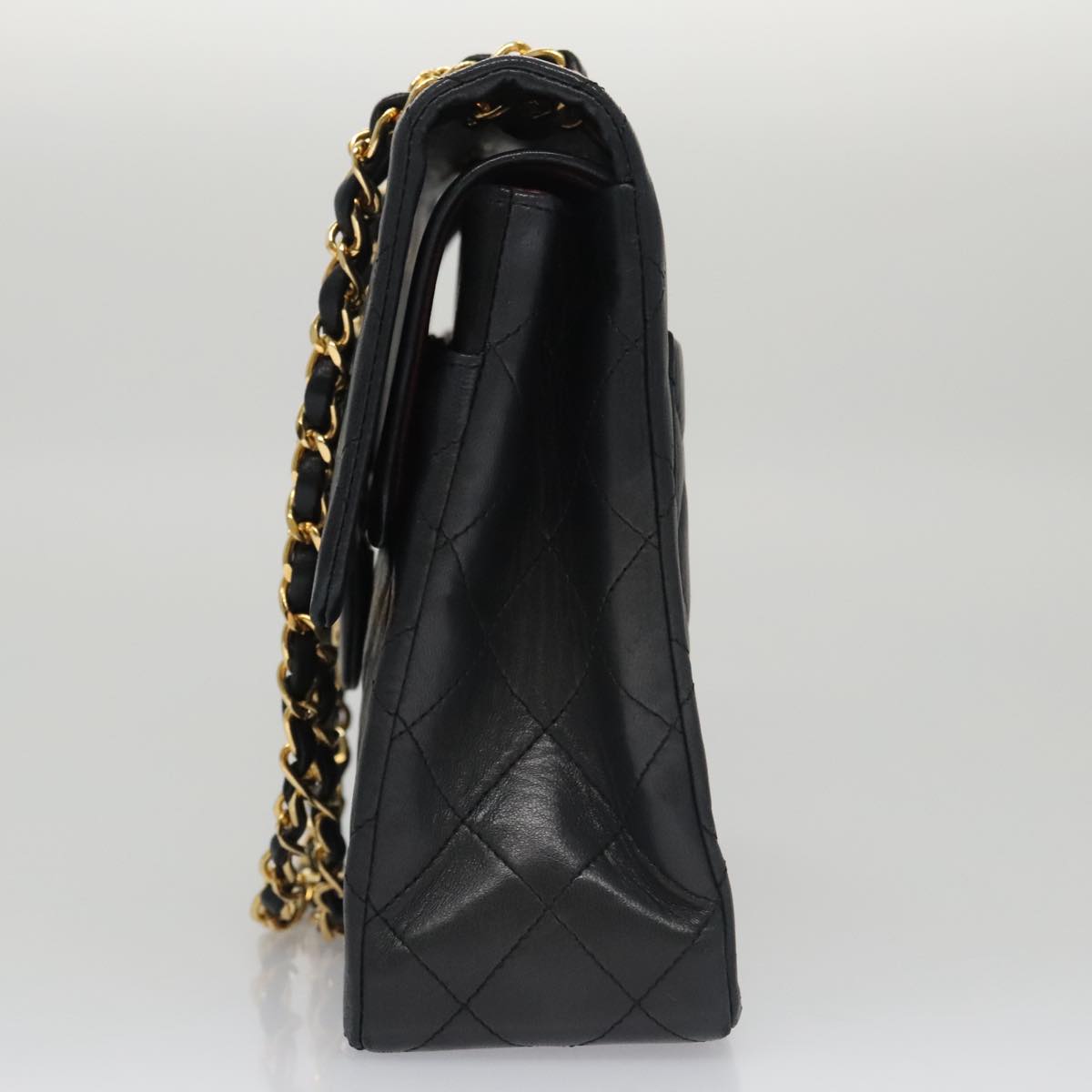 CHANEL Matelasse 25 Chain Valentine Limited Bag Lamb Skin Black CC 103226A