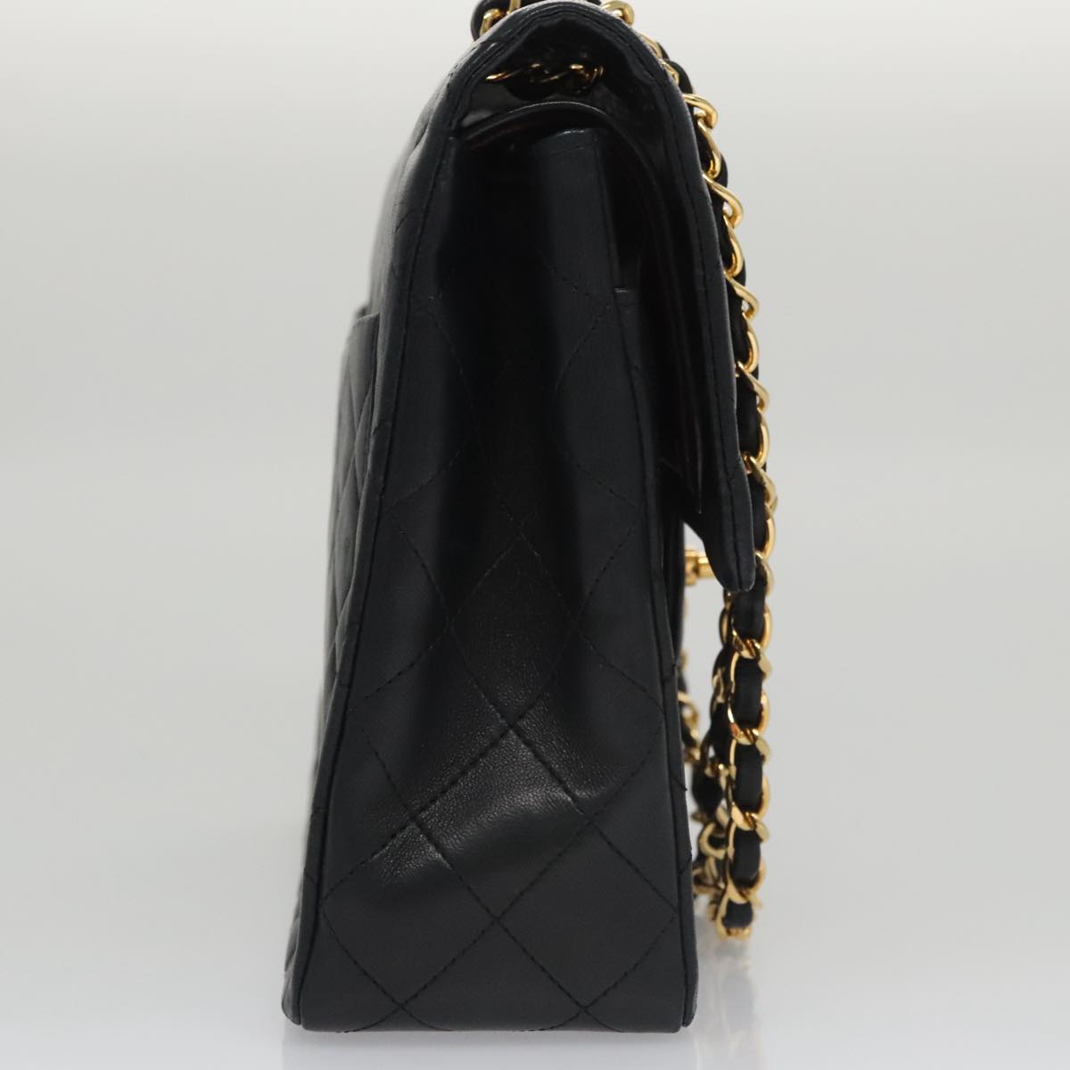CHANEL Matelasse 25 Chain Valentine Limited Bag Lamb Skin Black CC 103226A