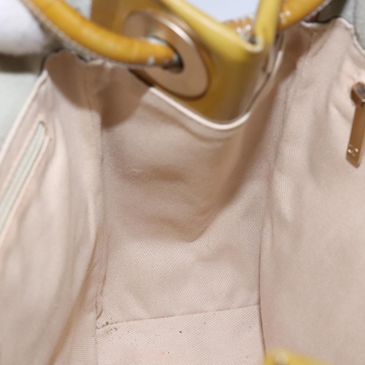 CHANEL Camelia Shoulder Bag Suede Yellow CC 104012