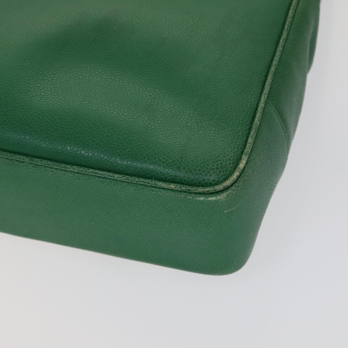 CHANEL Tote Bag Caviar Skin Green Gold CC 104248