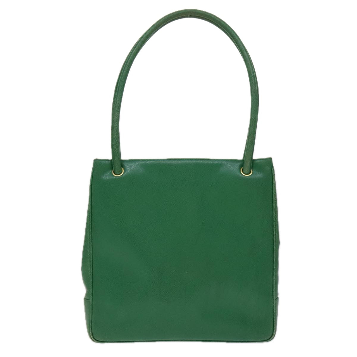 CHANEL Tote Bag Caviar Skin Green Gold CC 104248