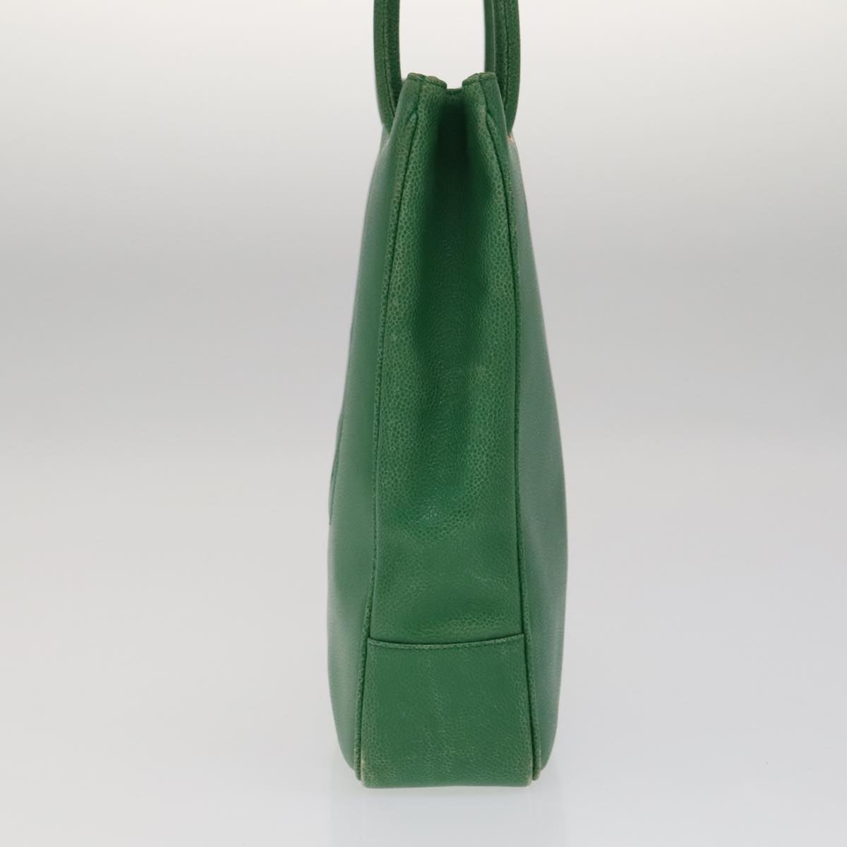 CHANEL Tote Bag Caviar Skin Green Gold CC 104248