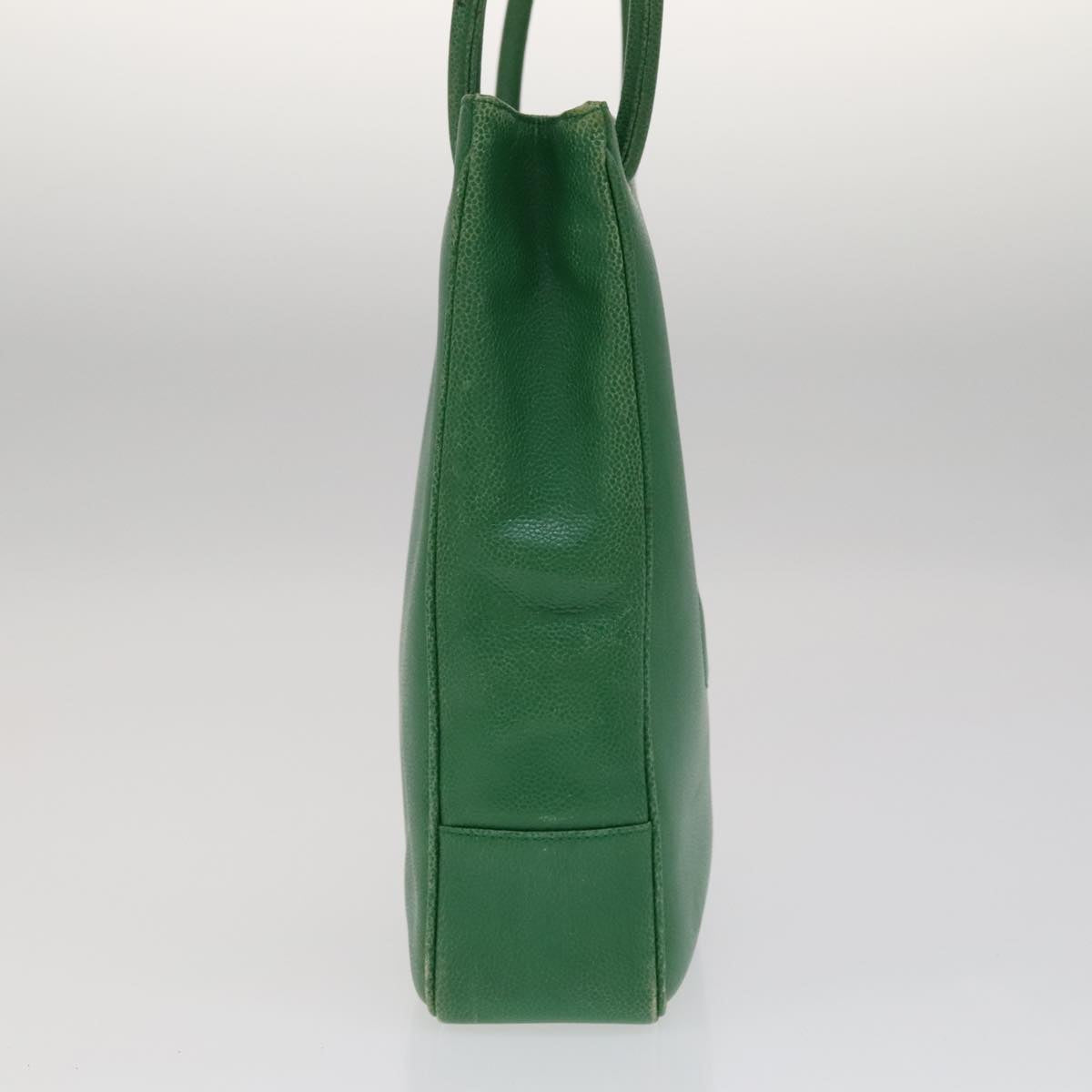 CHANEL Tote Bag Caviar Skin Green Gold CC 104248