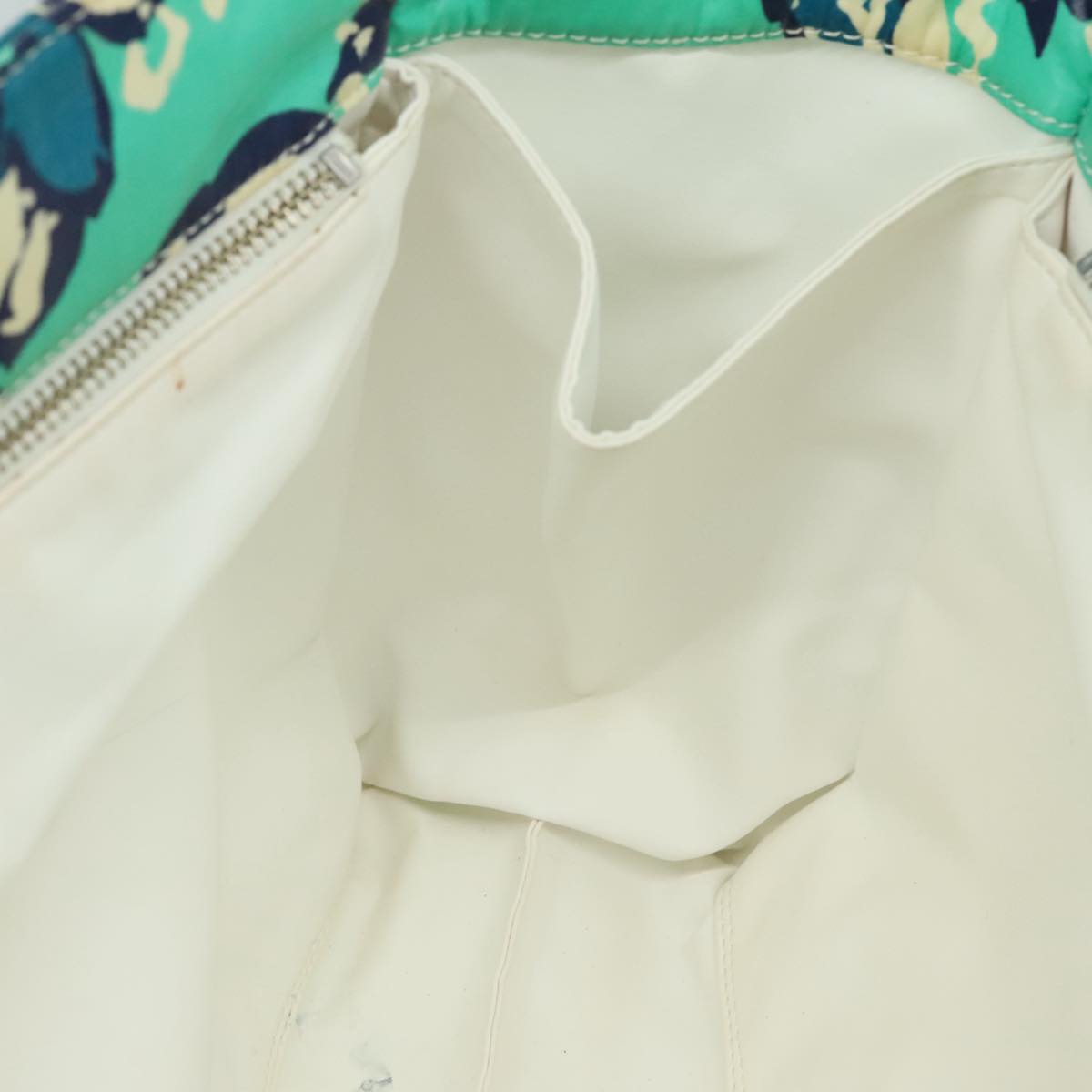 CHANEL Flower Tote Bag patent Light green CC 104343
