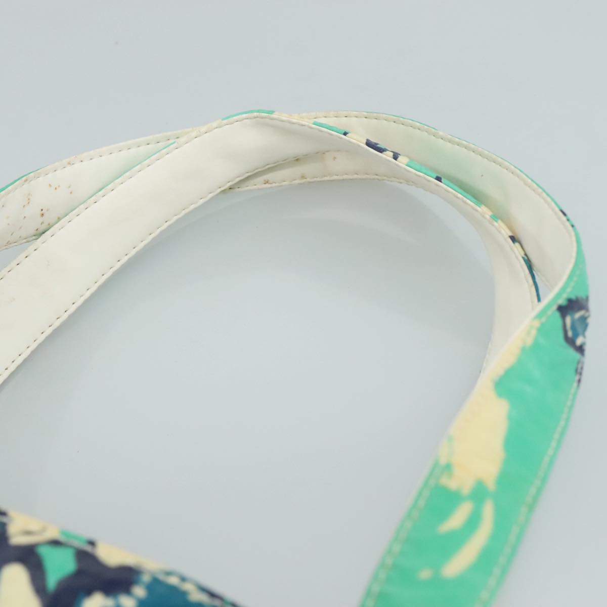 CHANEL Flower Tote Bag patent Light green CC 104343