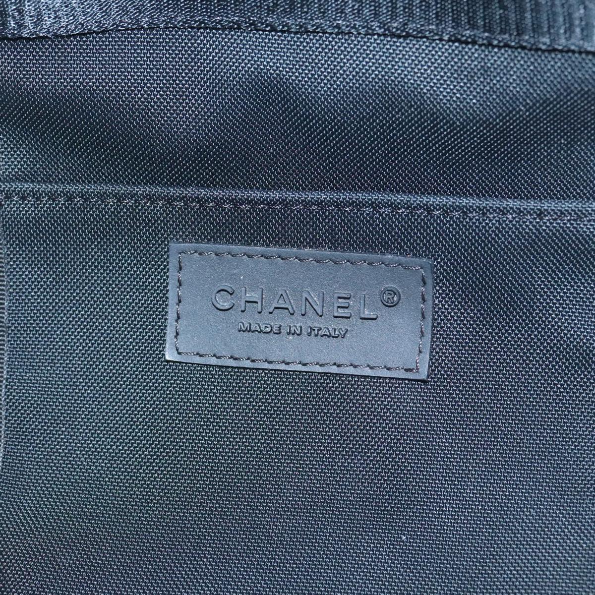CHANEL Chanel sports Tote Bag Nylon White Black CC 104702