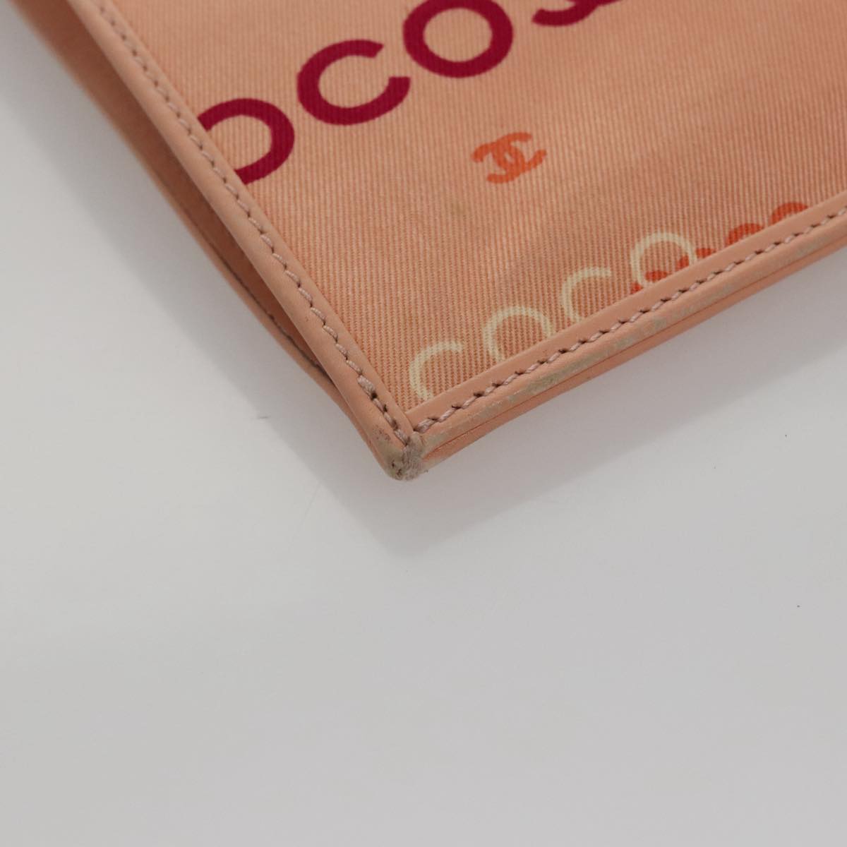 CHANEL Chain COCO Tote Bag Canvas Pink Gold CC 105536