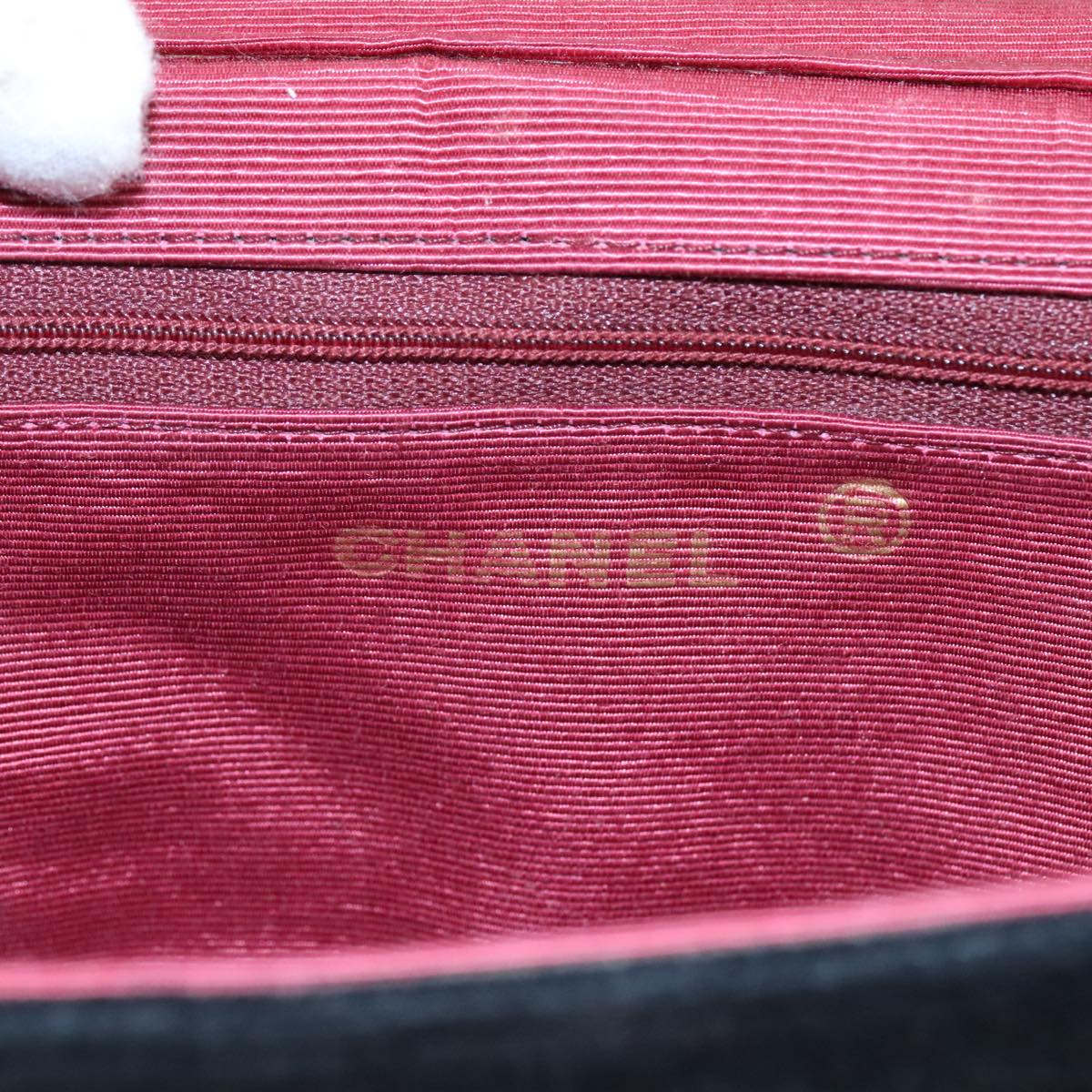 CHANEL Chain Shoulder Bag Suede Black CC 105831