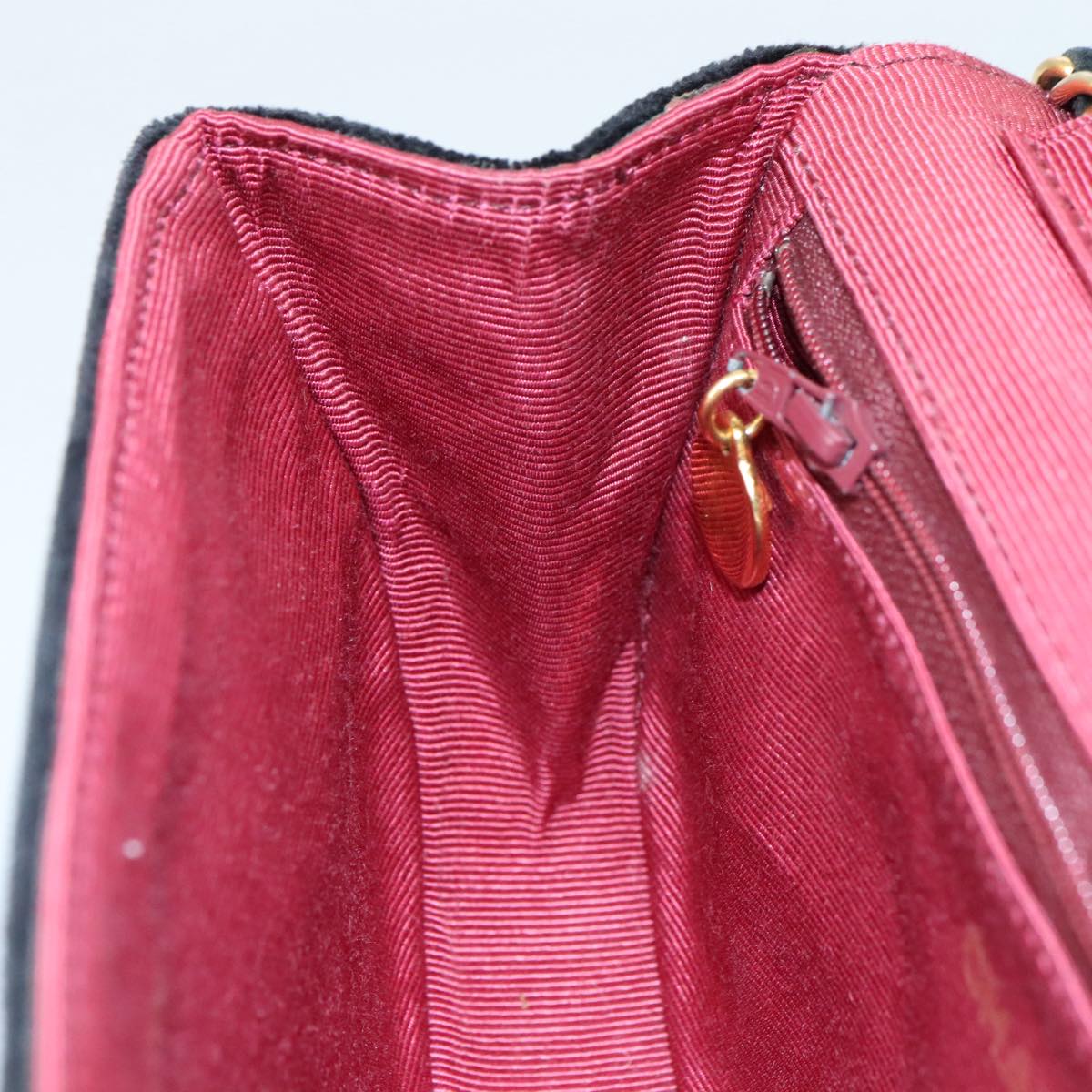CHANEL Chain Shoulder Bag Suede Black CC 105831
