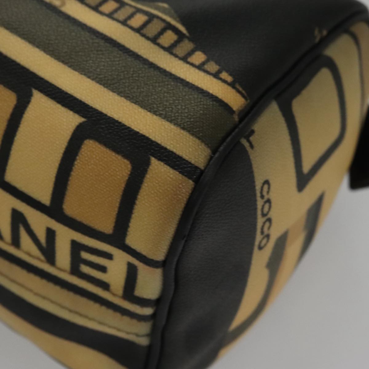 CHANEL Central Station Hand Bag PVC Beige CC 105991