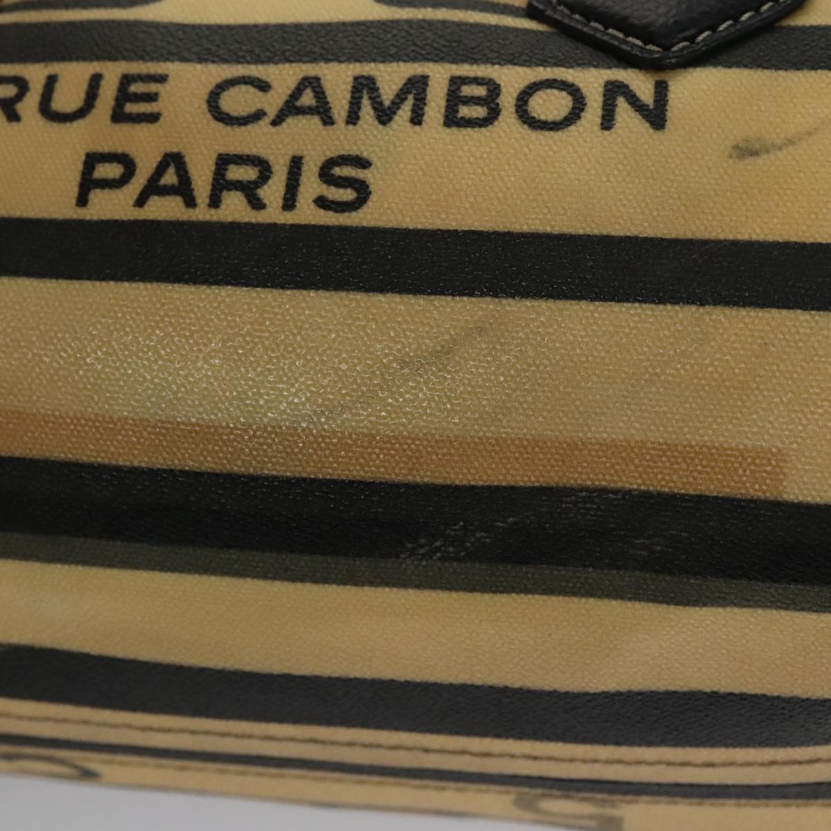 CHANEL Central Station Hand Bag PVC Beige CC 105991