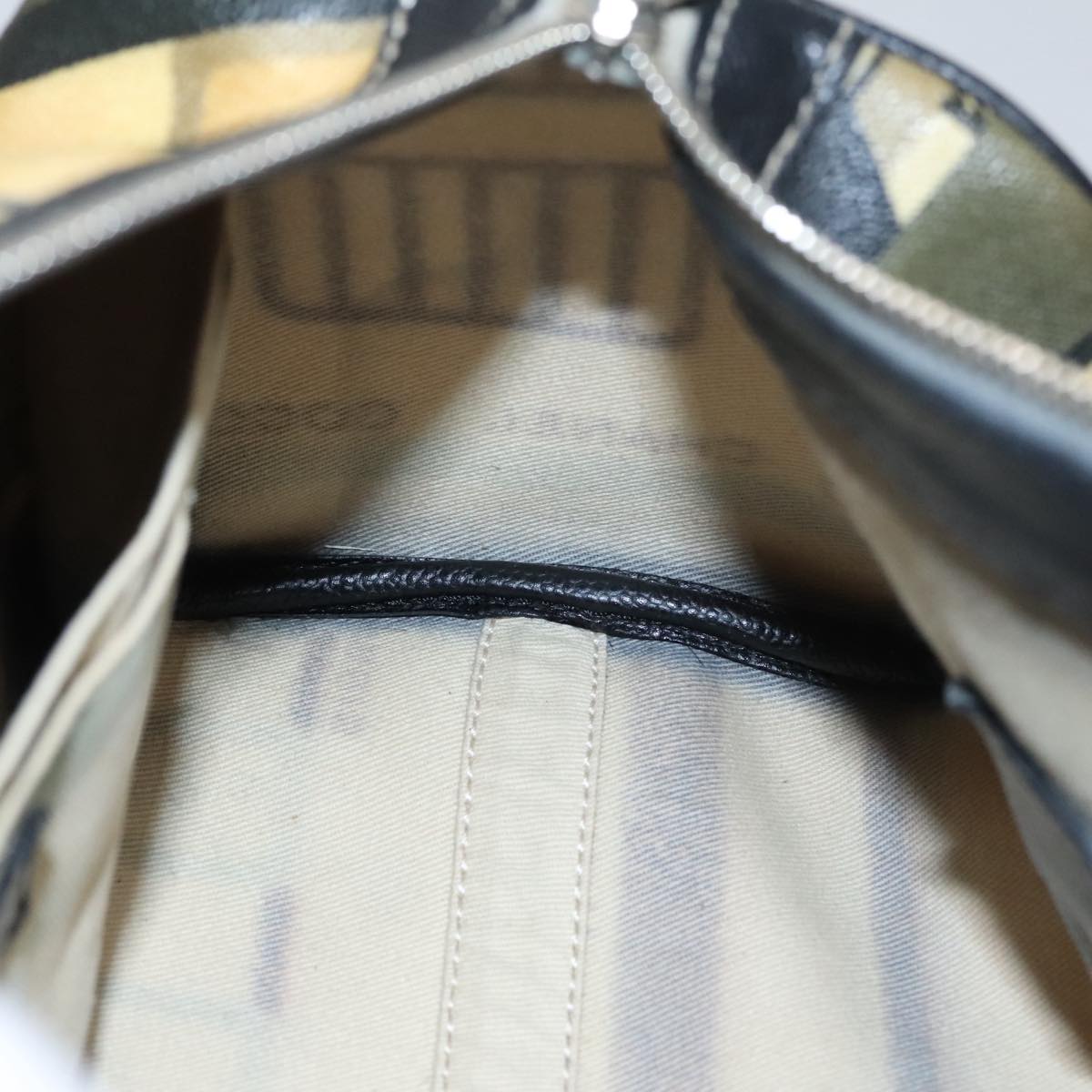 CHANEL Central Station Hand Bag PVC Beige CC 105991