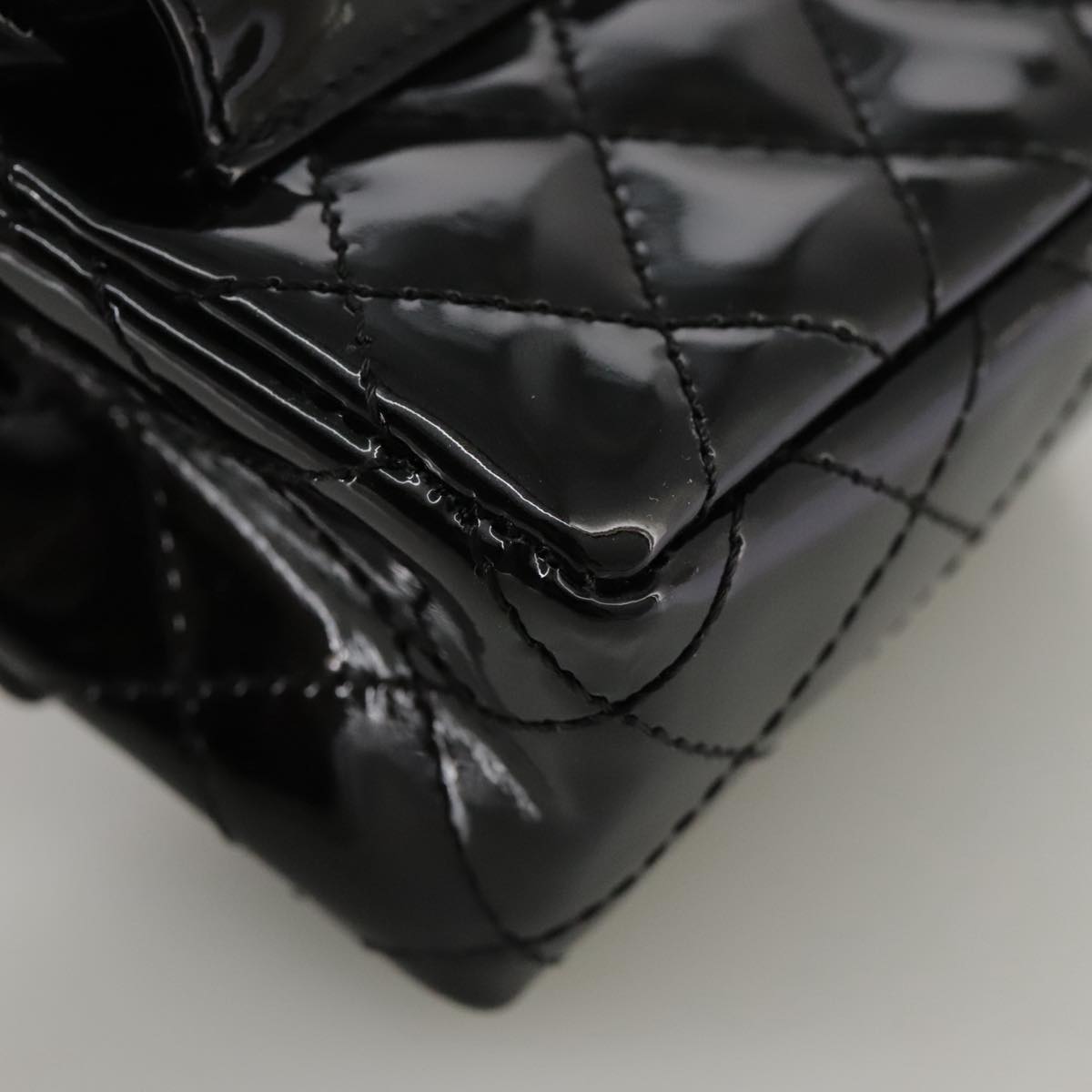 CHANEL Pouch Patent leather Black CC 106201