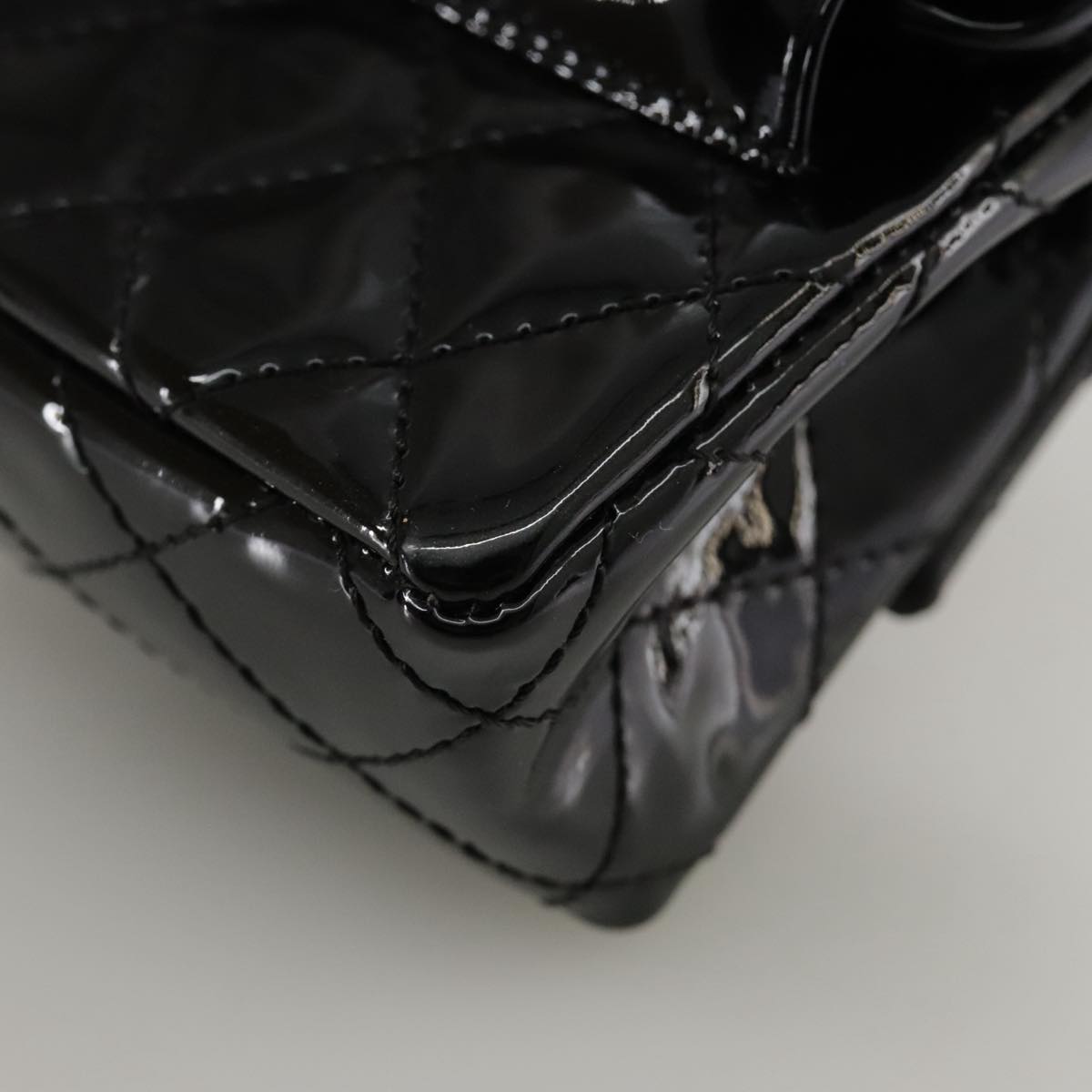 CHANEL Pouch Patent leather Black CC 106201