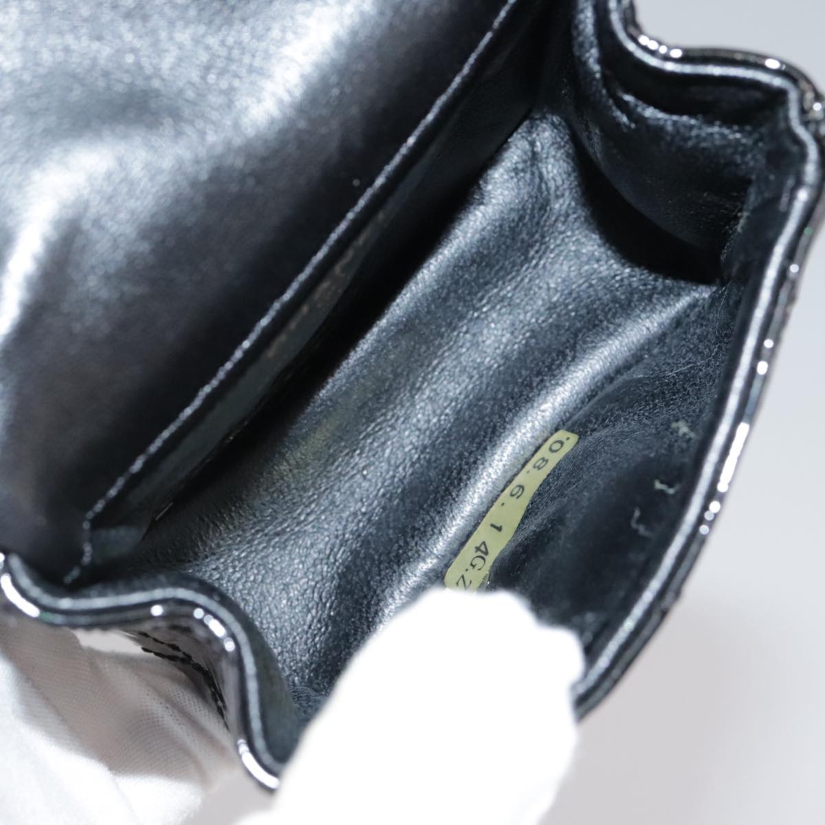 CHANEL Pouch Patent leather Black CC 106201