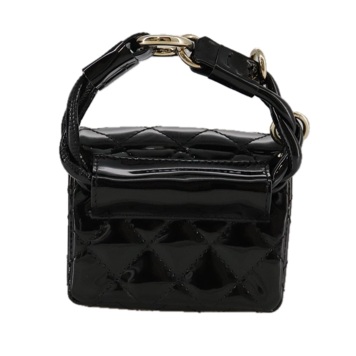 CHANEL Pouch Patent leather Black CC 106201