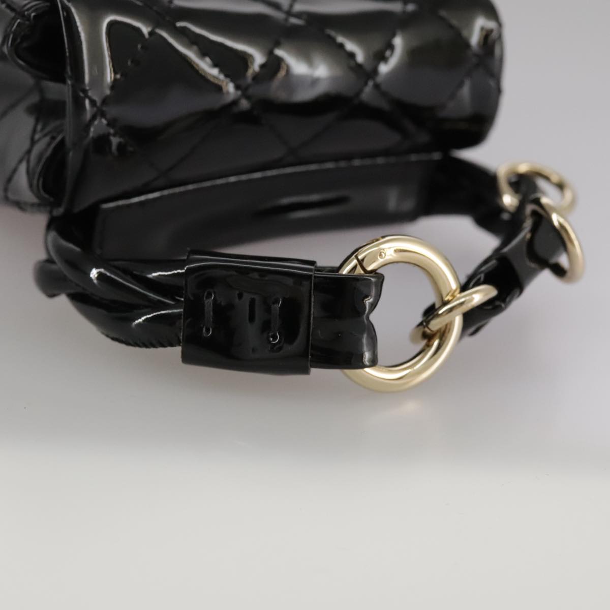 CHANEL Pouch Patent leather Black CC 106201