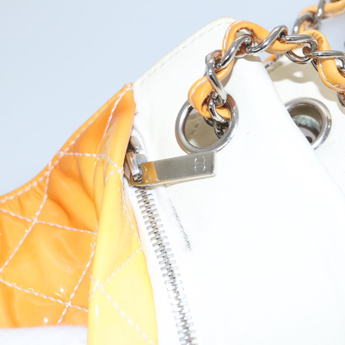 CHANEL Matelasse Chain Shoulder Bag Enamel Yellow CC 106418