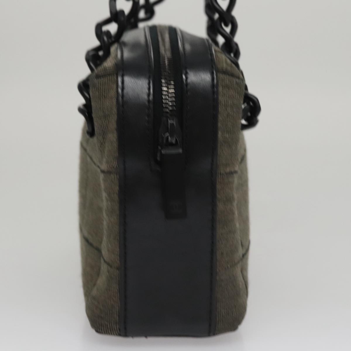 CHANEL Choco Bar Shoulder Bag Cotton Gray CC 106443
