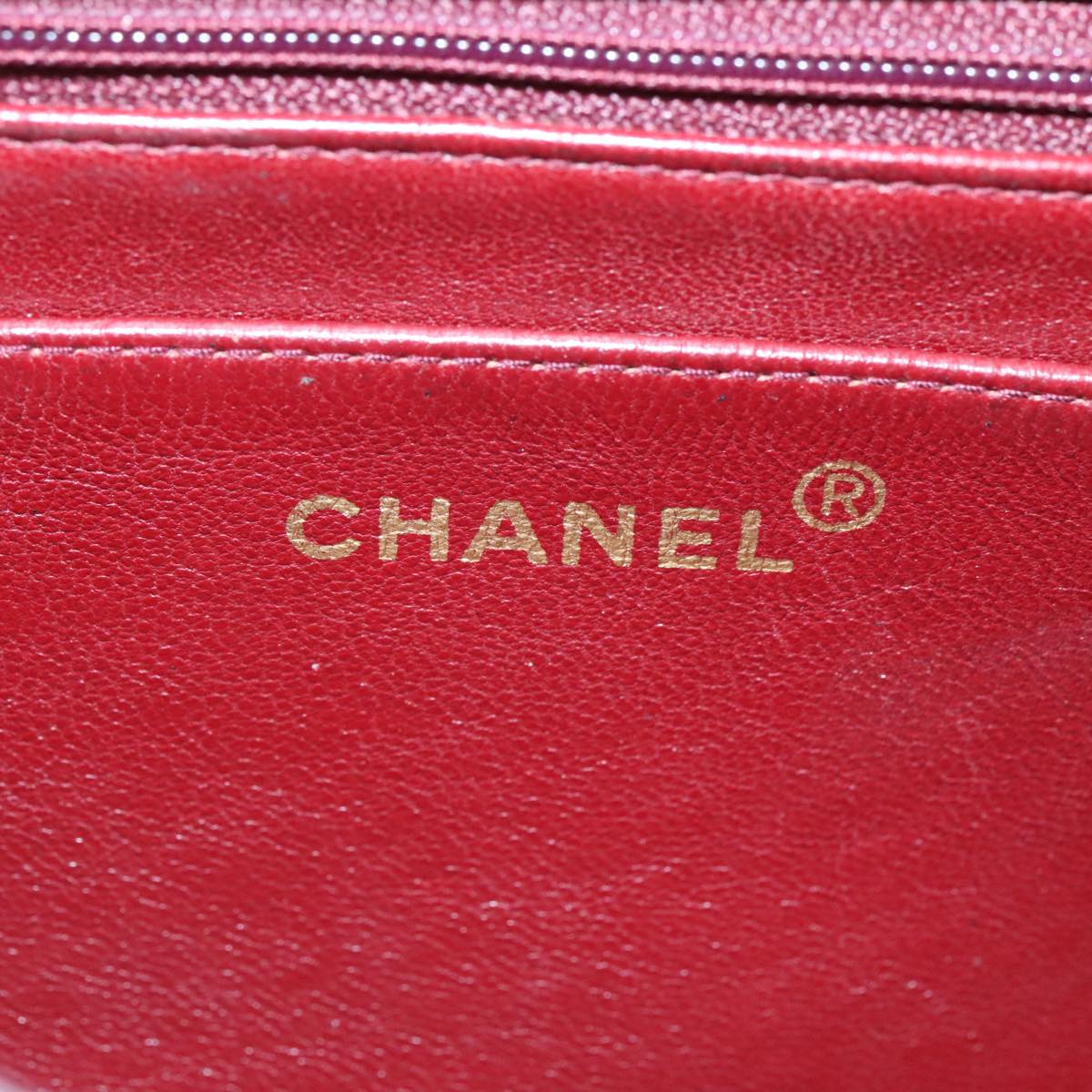 CHANEL Matelasse Chain Diana Shoulder Bag Lamb Skin Black Gold CC 106722