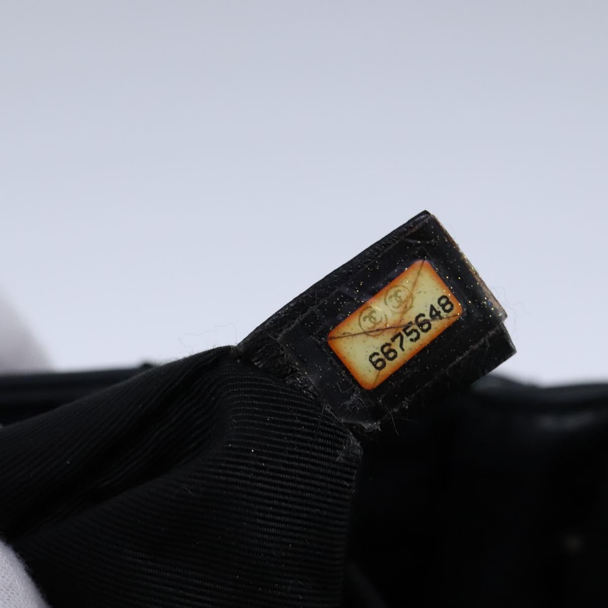 CHANEL Matelasse Bamboo Hand Bag Lamb Skin Black Gold CC 106836
