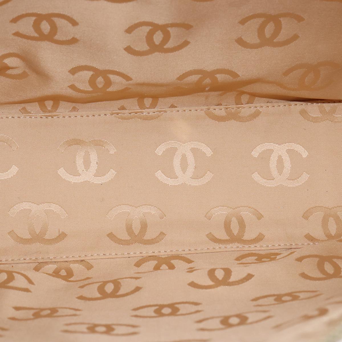 CHANEL Wild Stitch Matelasse Shoulder Bag Leather Beige Gold CC 106837