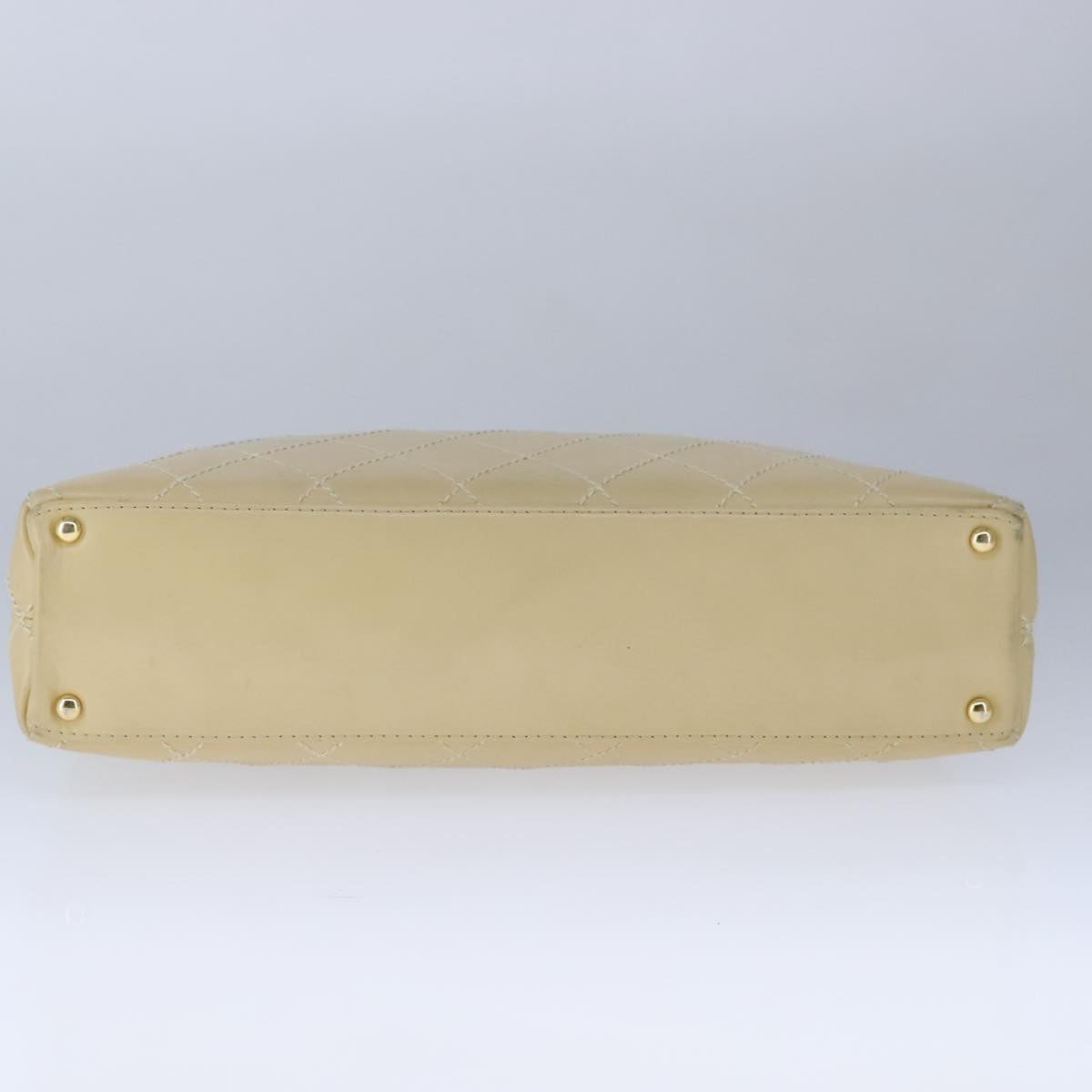 CHANEL Wild Stitch Matelasse Shoulder Bag Leather Beige Gold CC 106837