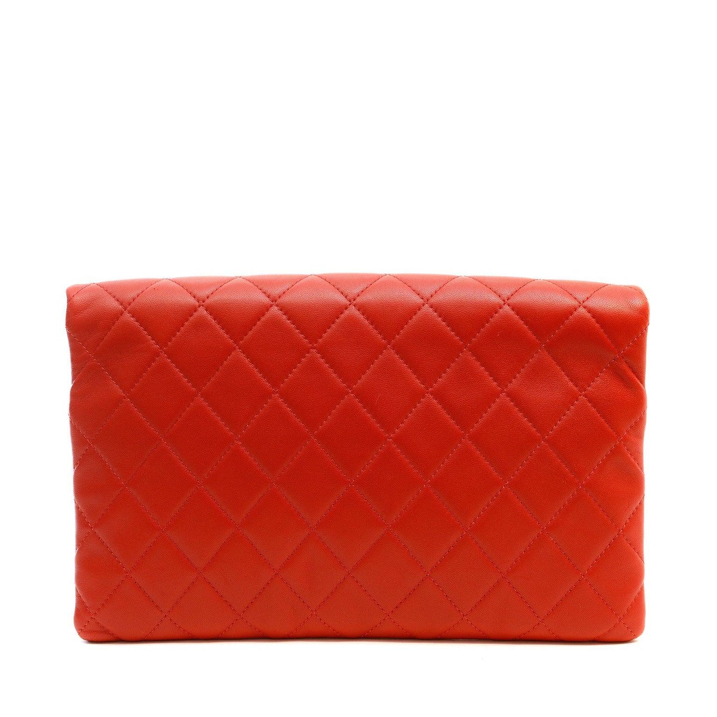 Chanel Red fold-over clutch