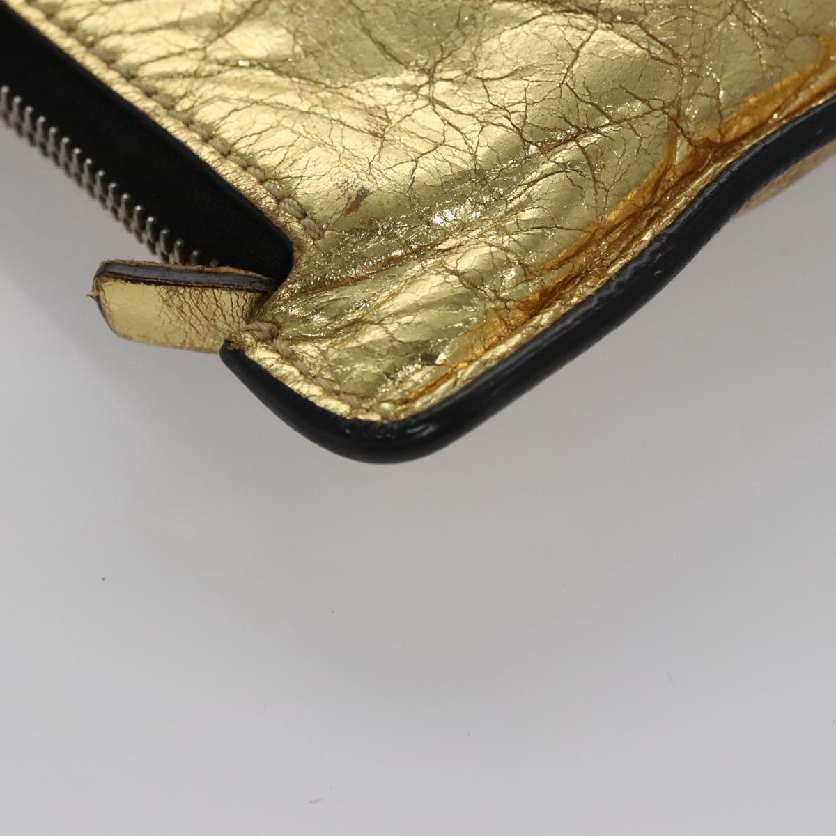 CHANEL Clutch Bag Leather Gold CC 107504