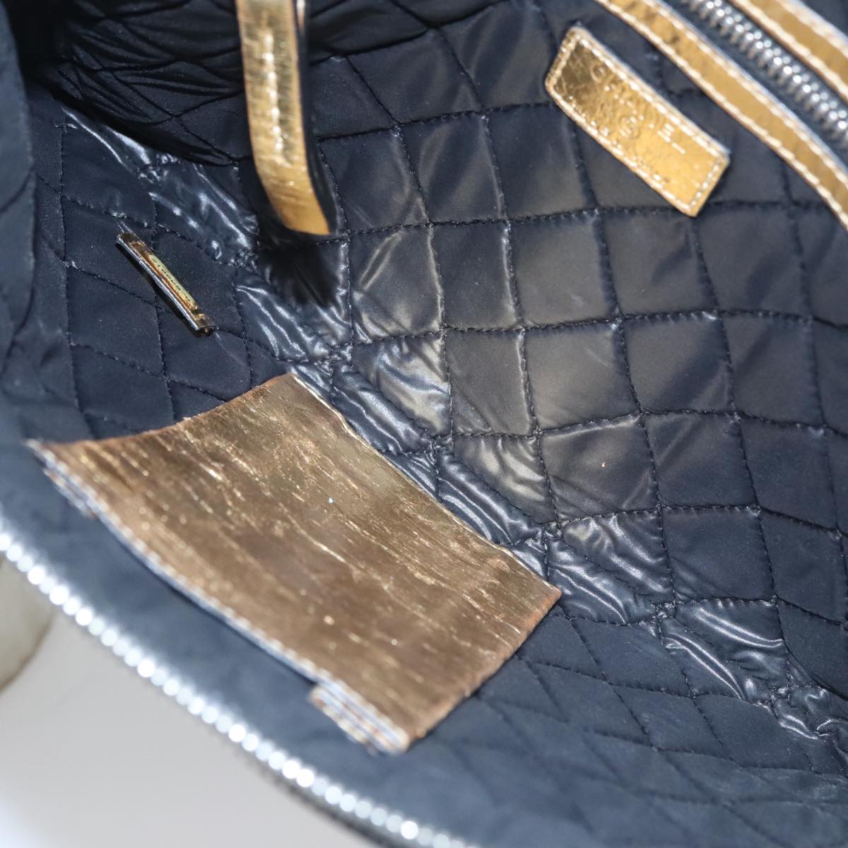 CHANEL Clutch Bag Leather Gold CC 107504
