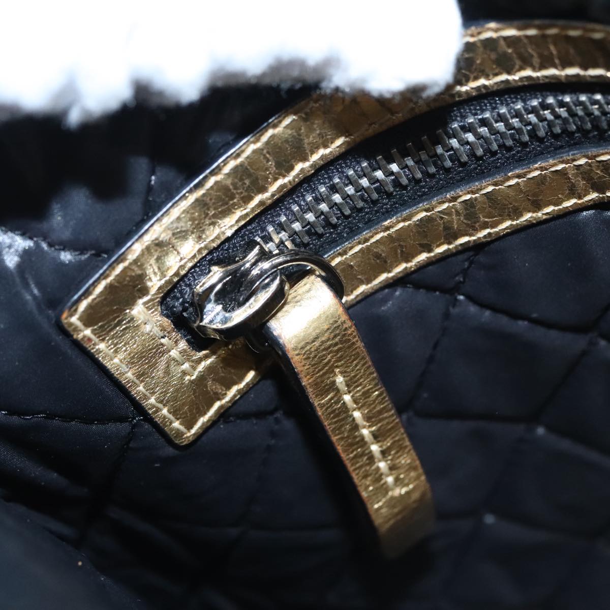CHANEL Clutch Bag Leather Gold CC 107504