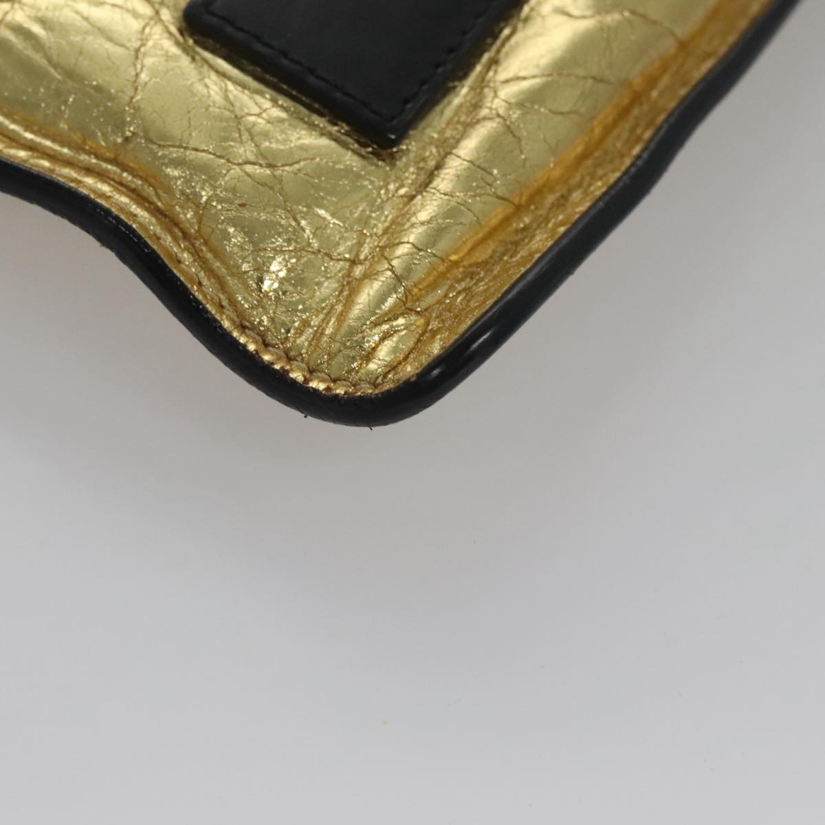 CHANEL Clutch Bag Leather Gold CC 107504