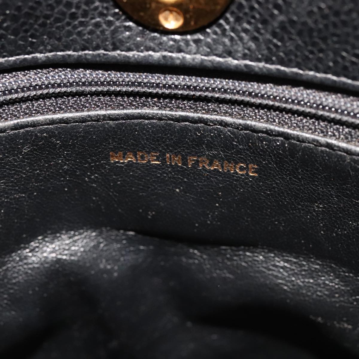 CHANEL Matelasse Tote Bag Caviar Skin Black CC 107636