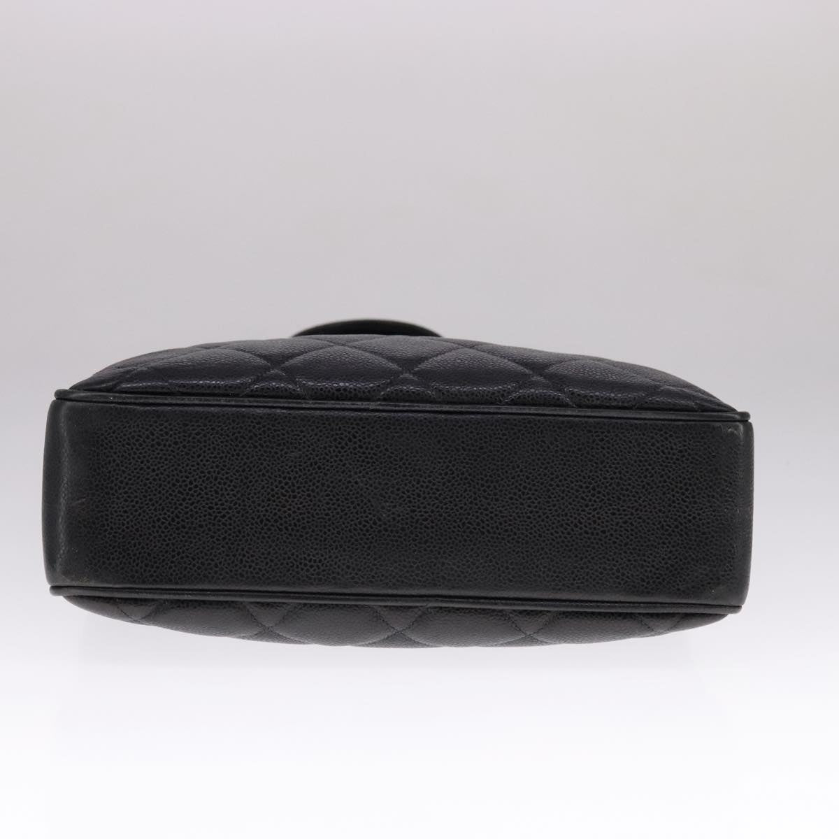 CHANEL Matelasse Tote Bag Caviar Skin Black CC 107636