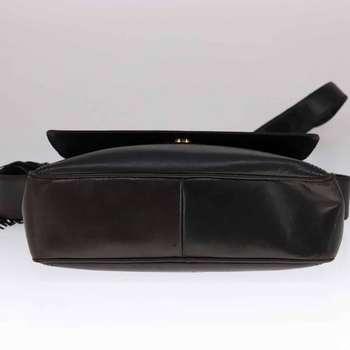 CHANEL Matelasse Chain Hand Bag Lamb Skin Black CC 107642