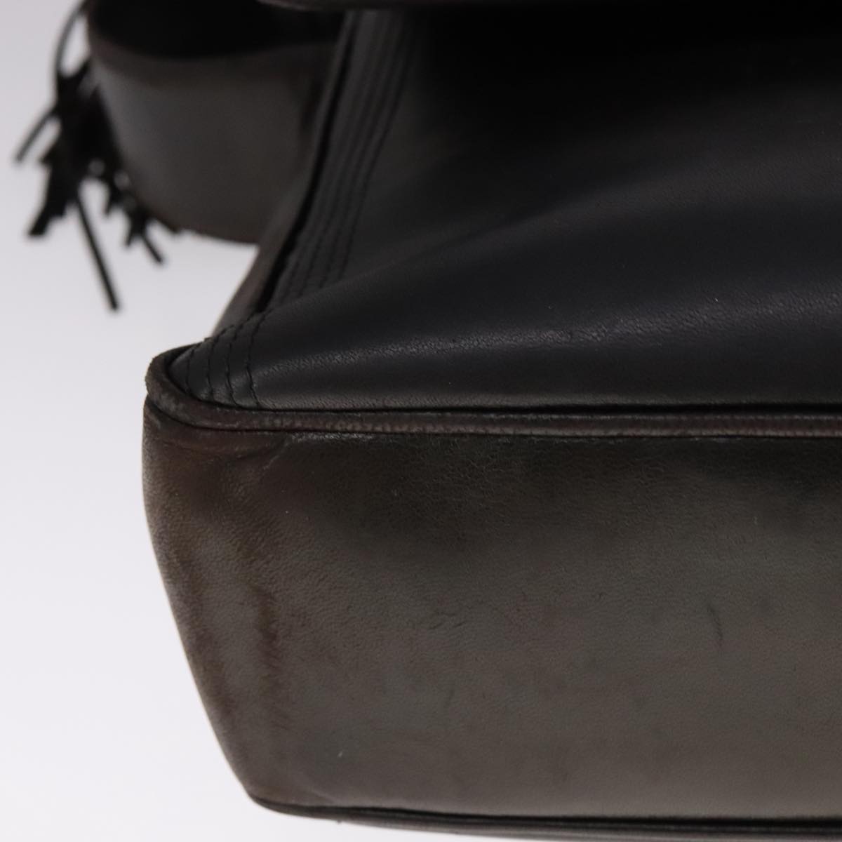 CHANEL Matelasse Chain Hand Bag Lamb Skin Black CC 107642