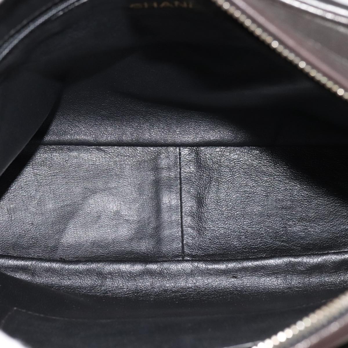 CHANEL Matelasse Chain Hand Bag Lamb Skin Black CC 107642