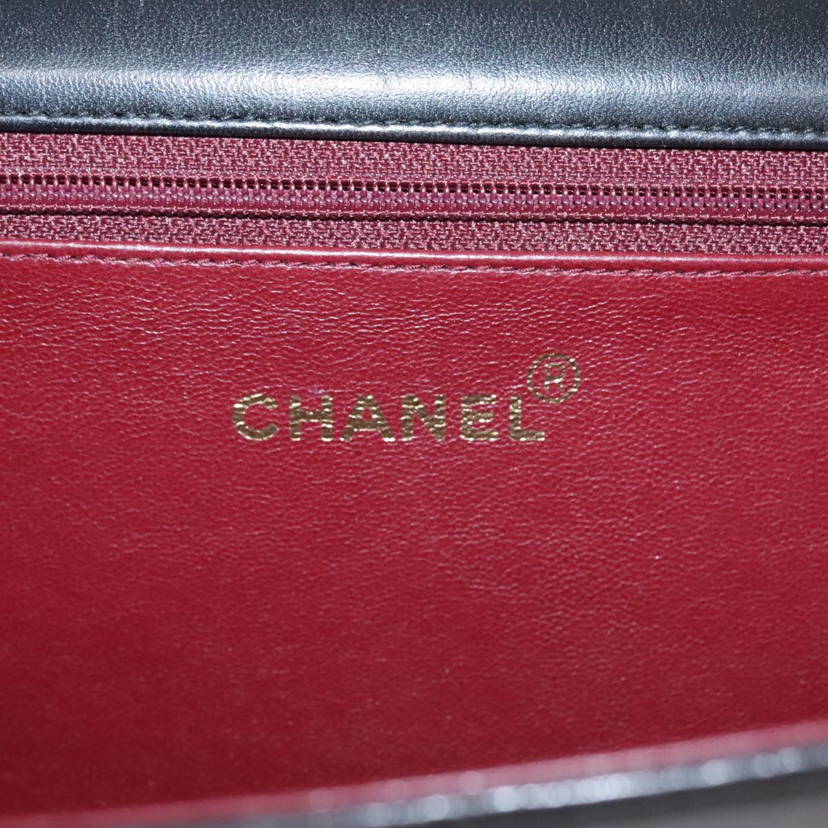 CHANEL Matelasse Chain Shoulder Bag Lamb Skin Black Gold CC 107645
