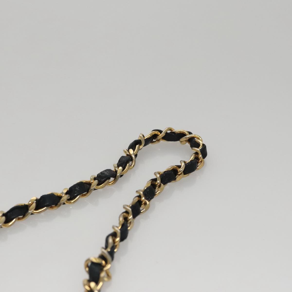 CHANEL Matelasse Chain Shoulder Bag Lamb Skin Beige Gold black CC 107648