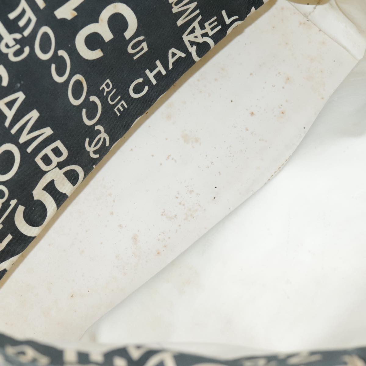 CHANEL Bysy line Tote Bag Canvas Black CC 107835