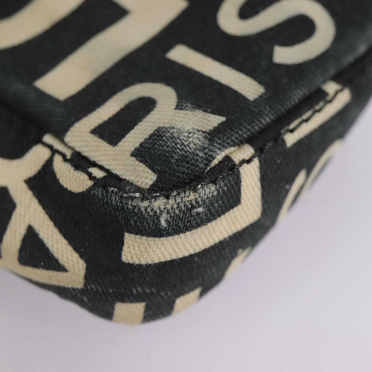 CHANEL Bysy line Tote Bag Canvas Black CC 107835