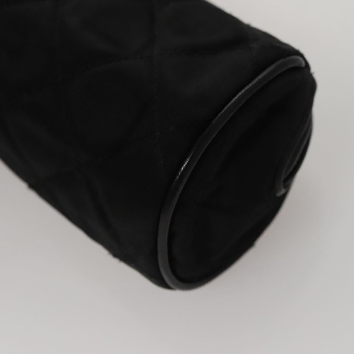 CHANEL Matelasse Pouch Nylon Black Gold CC 107851
