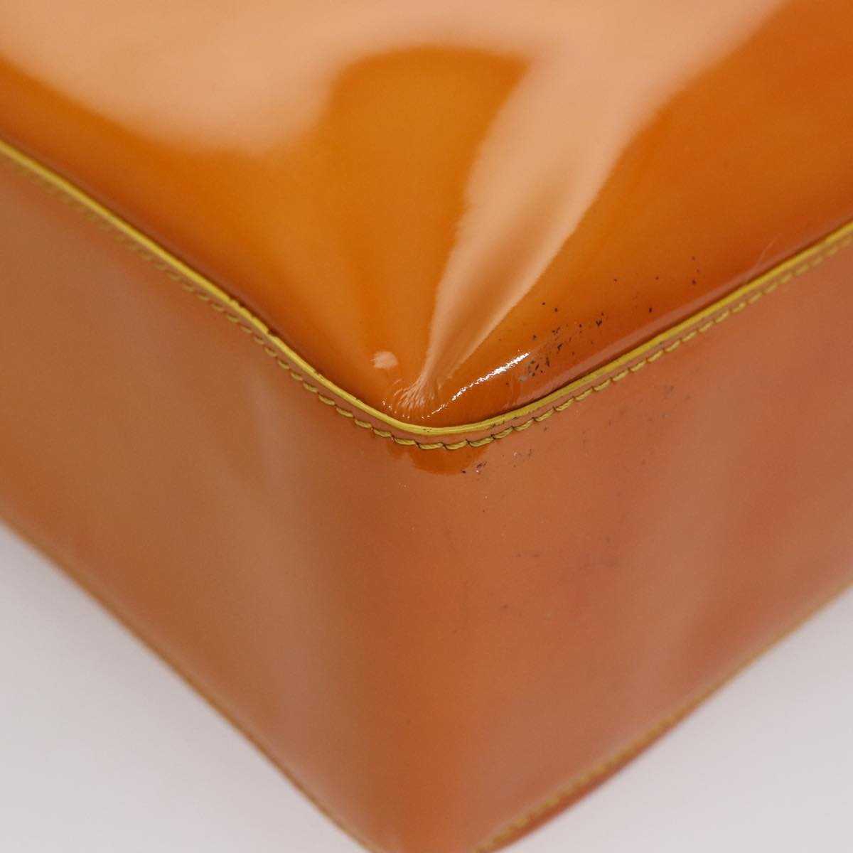 CHANEL Tote Bag Enamel Yellow Gold CC 108002