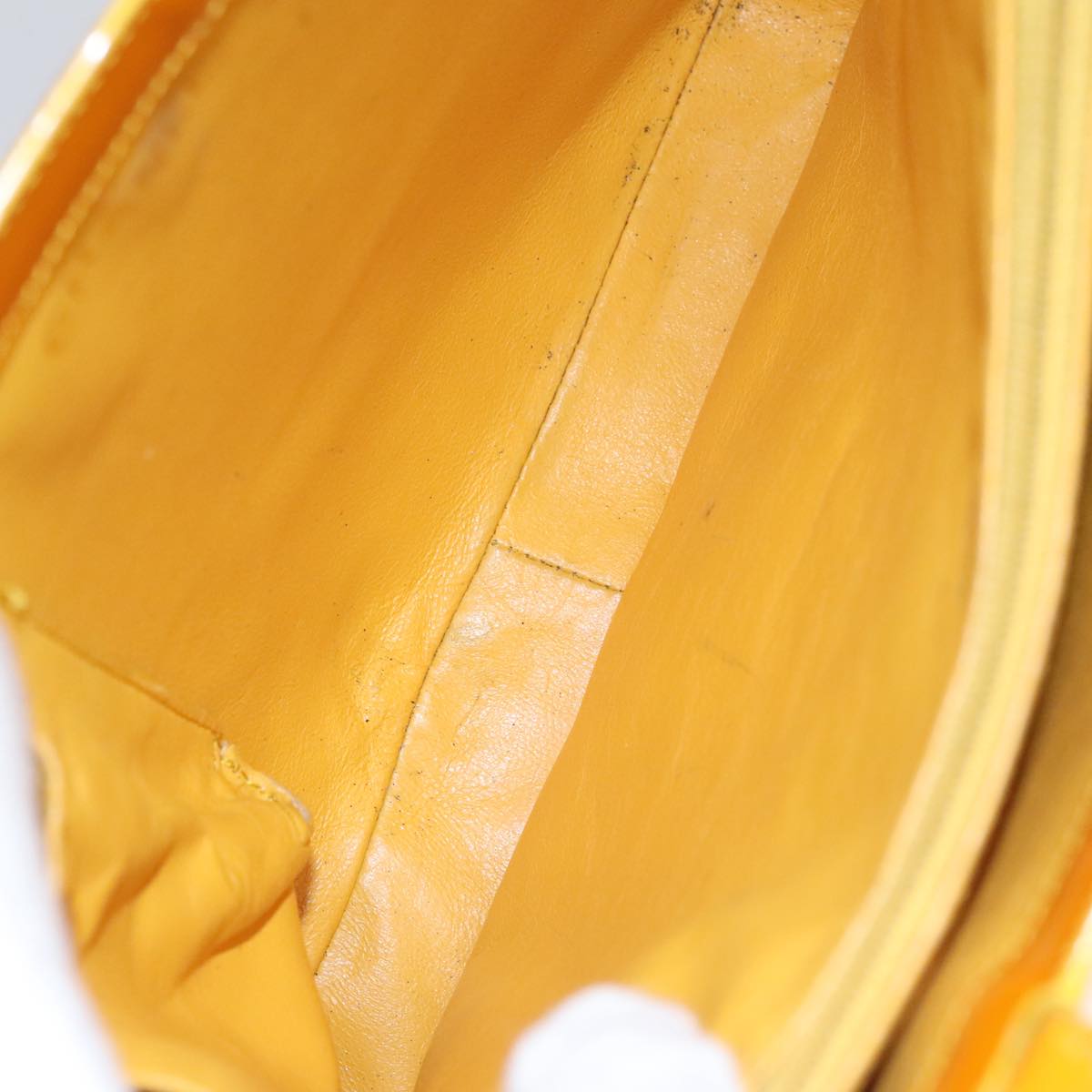 CHANEL Tote Bag Enamel Yellow Gold CC 108002